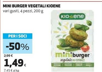 Coop Kioene - Mini Burger Vegetale Di Riso 200 G(ml) offerta