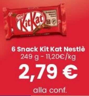Despar 6 Snack Kit Kat Nestlè 249 g offerta