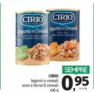 Pam Cirio Legumi E Cereali Orzo E Farro / 5 Cereali offerta