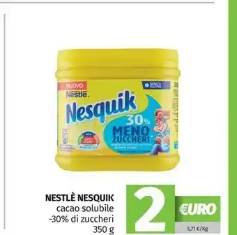 Pam Nestlè Nesquik Cacao Solubile -30% Di Zuccheri offerta
