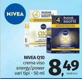 Pam Nivea Q10 Power Anti-Wrinkle Crema Giorno Pelle Invecchiata, Pelle Sensibile 50 Ml offerta