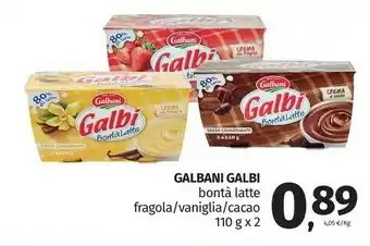 Pam Galbani Galbi Bontà Latte Crema Alla Fragola 220 G(ml) offerta