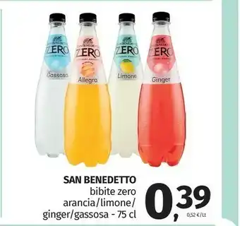 Pam San Benedetto Bibite Zero Arancia / Limone / Ginger / Gassosa offerta