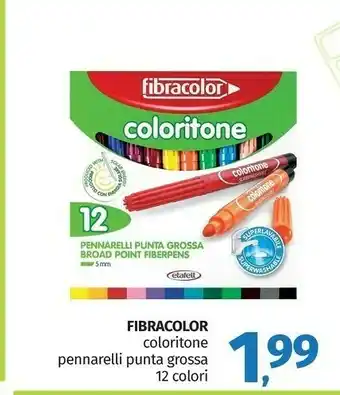Fibracolor Coloritone Pennarelli Punta Grossa 12 Colori
