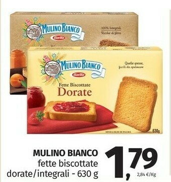 Pam Mulino Bianco Le Dorate Fette Biscottate 630 G(ml) offerta