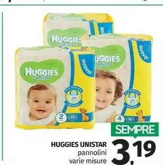 Pam Huggies Unistar Pannolini offerta
