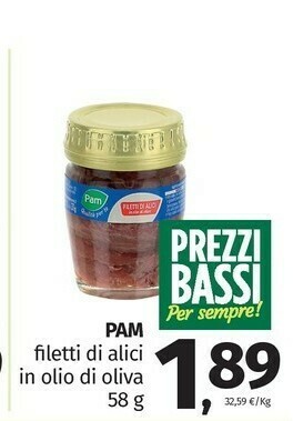 Pam Pam Filetti Di Alici In Olio Di Oliva offerta