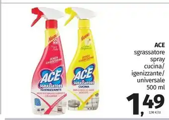 Pam Ace Sgrassatore Spray Cucina / Igienizzante / Universale offerta