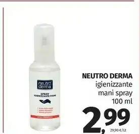 Pam Neutro Derma Igienizzante Mani Spray offerta