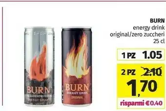 Pam Burn Energy Drink Original / Zero Zuccheri offerta