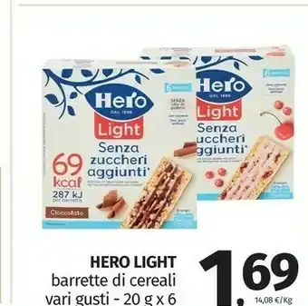 Pam Hero Light 6 Barrette Frutti Rossi 120 G(ml) offerta