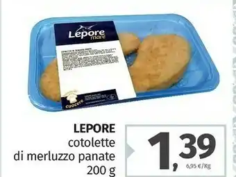 Pam Lepore mare Cotolette Di Merluzzo Panate offerta