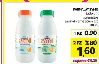 Parmalat Zymil Latte Scremato Alta Digeribilità Senza Lattosio UHT 500 G(ml)
