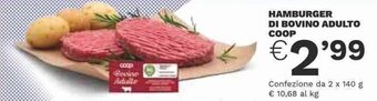 Coop HAMBURGER DI BOVINO ADULTO COOP offerta