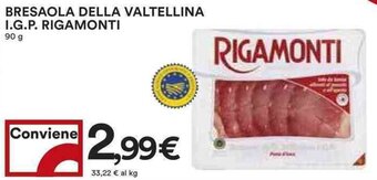 Coop BRESAOLA DELLA VALTELLINA I.G.P. RIGAMONTI 90 g offerta