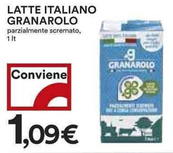 Coop LATTE ITALIANO GRANAROLO parzialmente scremato, 1 lt offerta