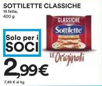Coop SOTTILETTE CLASSICHE 14 fette, 400 g offerta