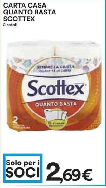 Coop CARTA CASA QUANTO BASTA SCOTTEX 2 rotoli offerta