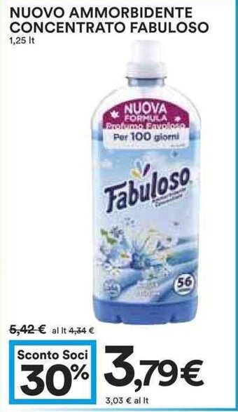 Coop NUOVO AMMORBIDENTE CONCENTRATO FABULOSO 1,25 lt offerta