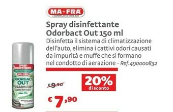 Bricocenter Ma-fra Spray Disinfettante Odorbact Out 150 Ml offerta