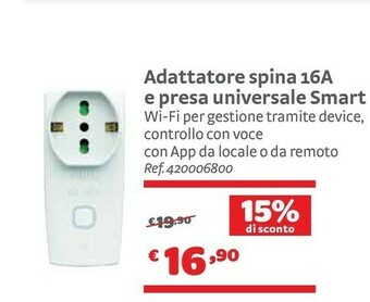 Bricocenter Adattatore Spina 16A E Presa Universale Smart offerta
