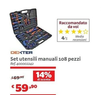 Bricocenter Dexter Set Utensili Manuali offerta