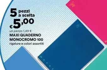 Coop Maxi Quaderno Monocromo 100 offerta
