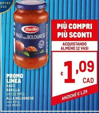 Metro Barilla Sughi per pasta offerta