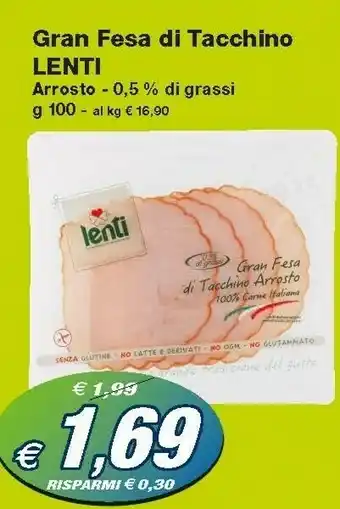 Prix Quality Lenti - Gran Fesa Di Tacchino Arrosto 100 G(ml) offerta