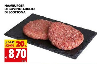 Tigros Hamburger Di Bovino Adulto Di Scottona offerta