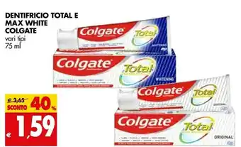 Tigros Colgate Dentifricio Total E Max White offerta
