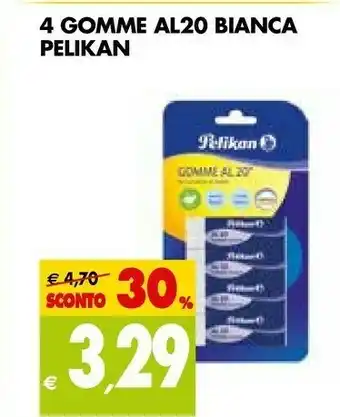 Tigros Pelikan 4 Gomme AL20 Bianca offerta