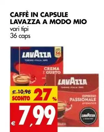 Tigros Lavazza A Modo Mio Capsule Caffè Tostatura Media 36 Pezzo(i) offerta