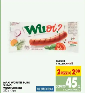 Tigros Citterio Maxi Wurstel Puro Suino Wuoi offerta