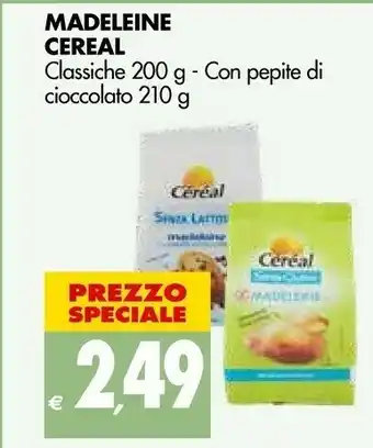 Tigros Cèrèal - Madeleine Con Pepite Di Cioccolato Naturalmente Senza Lattosio offerta