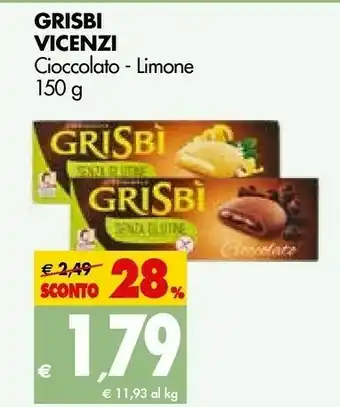 Tigros Matilde Vicenzi Grisbì Cioccolato 150 G(ml) offerta