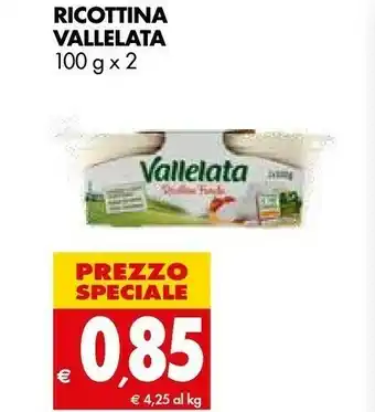 Tigros Vallelata Ricottina Di Bufala 100 G(ml) offerta