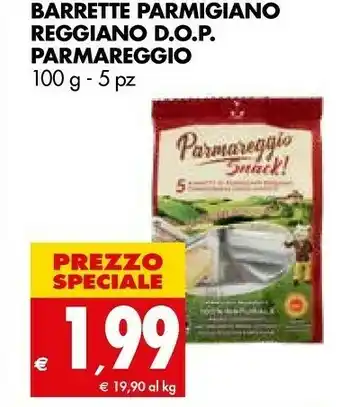 Tigros Parmareggio 5 Snack Di Parmigiano Reggiano 100 G(ml) offerta