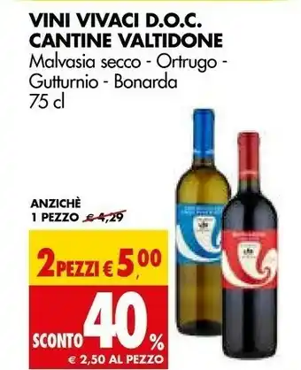 Tigros Cantina valtidone Vini Vivaci DOC offerta