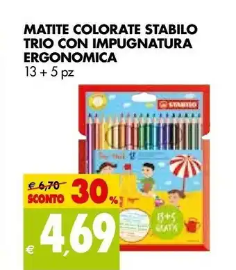 Tigros Stabilo Matita Colorata - Color - Astuccio Da 18 - Colori Assortiti offerta