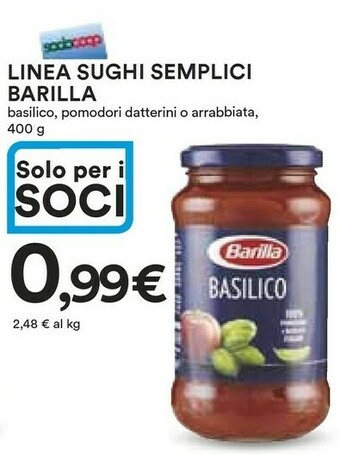 Coop Barilla Sughi per pasta offerta