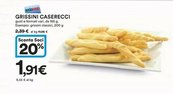 Coop Caserecci Grissini offerta