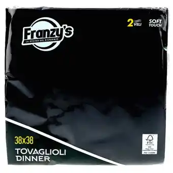 Franzy's Franzy's tovaglioli dinner 38x38 neri 30pz offerta