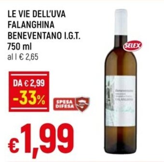 LE VIE DELL'UVA FALANGHINA BENEVENTANO I.G.T. 750 ml