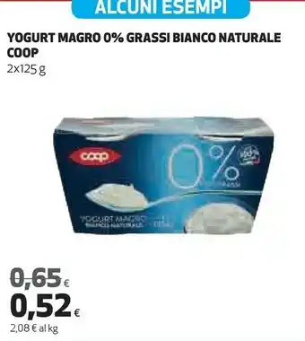 Coop Coop - 0% Di Grassi Yogurt Magro Bianco Naturale 250 G(ml) offerta