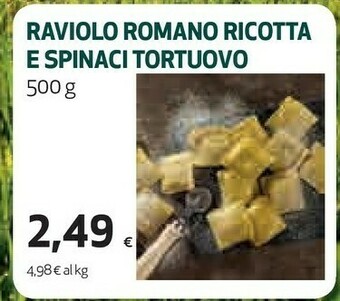 Coop Raviolo Romano Ricotta E Spinaci Tortuovo 500 G offerta