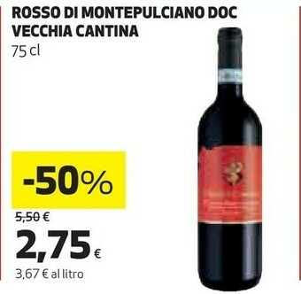 Coop Vecchia cantina Vino Nobile Di Montepulciano 750 G(ml) offerta