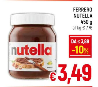 A&O FERRERO NUTELLA 450 g offerta