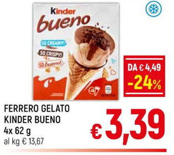A&O FERRERO GELATO KINDER BUENO 4x 62 g offerta