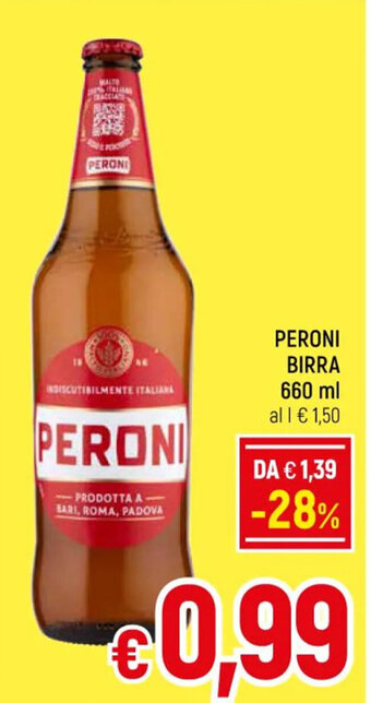A&O PERONI BIRRA 660 ml offerta